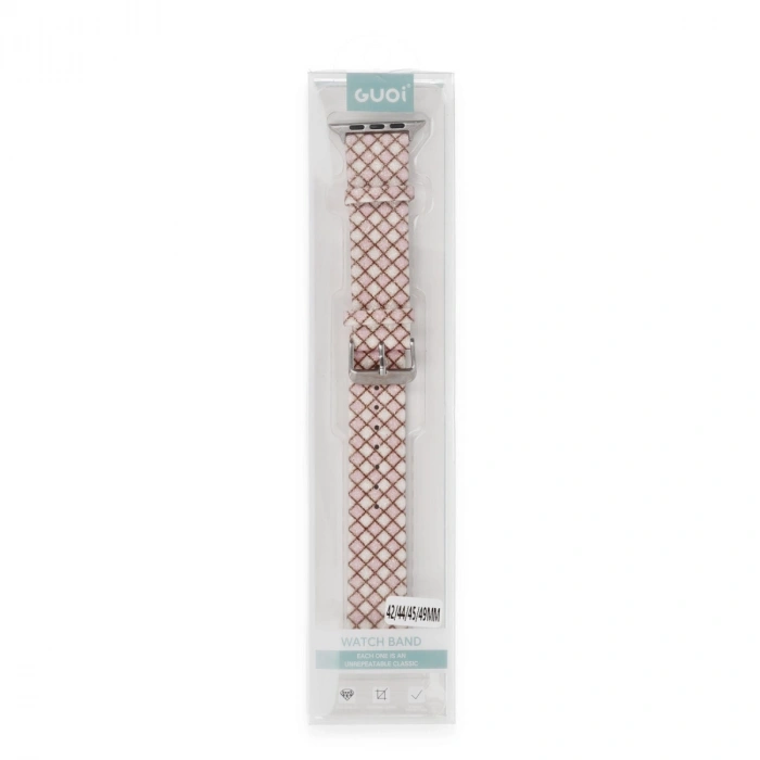 Apple Watch 38mm Karo Motif Kordon - Pembe