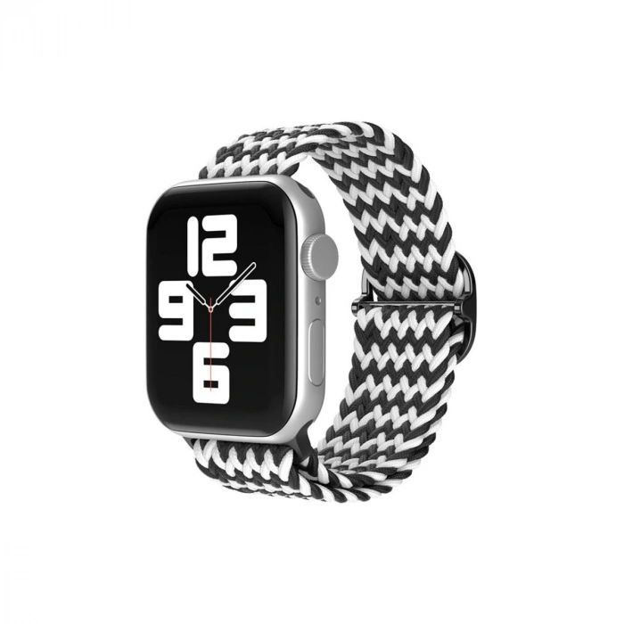 Apple Watch 38mm  Kordon (saat Değildir) - Zigzag Siyah-beyaz