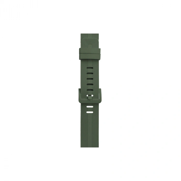 Apple Watch 38mm Kr408 Çizgili Silikon Kordon - Koyu Yeşil
