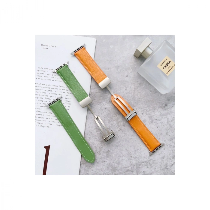 Apple Watch 38mm Kr414 Daks Deri Kordon (saat Değildir) - Pembe