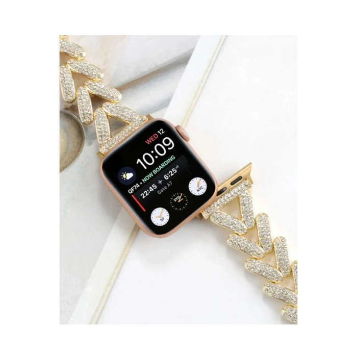 Apple Watch 38mm Node Taşlı Kordon (saat Değildir) - Siyah
