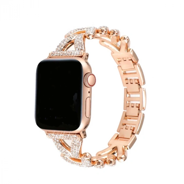 Apple Watch 38mm Node Taşlı Kordon - Siyah