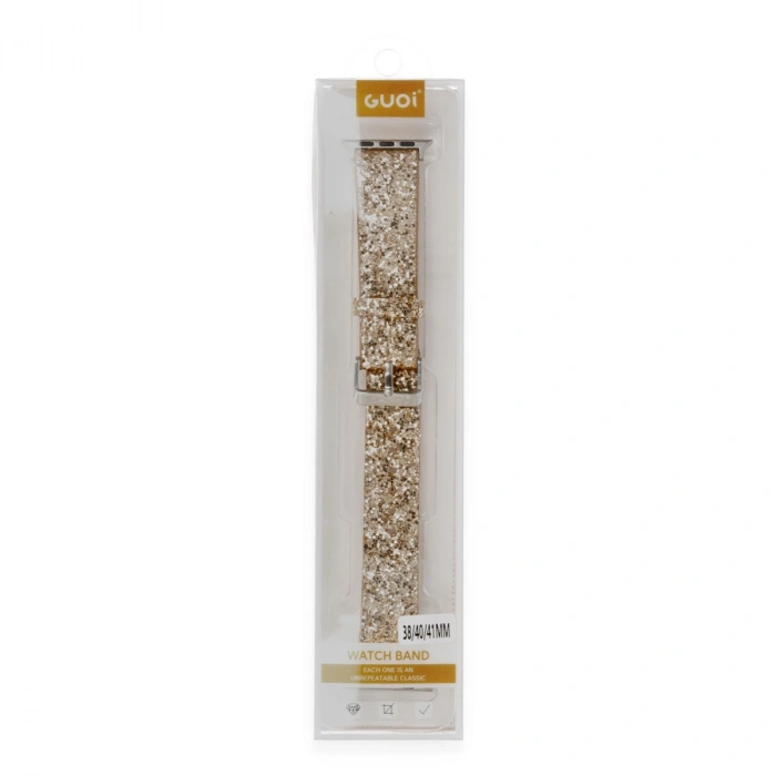Apple Watch 38mm Ry Taşlı Kordon - Gold