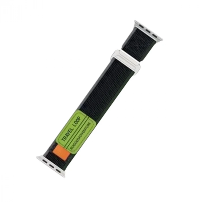 Apple Watch 42mm Alice Kumaş Kordon (saat Değildir) - Yeşil-gri