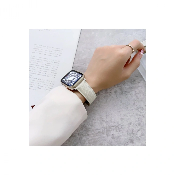 Apple Watch 42mm Kr414 Daks Deri Kordon (saat Değildir) - Siyah