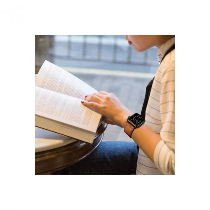 Apple Watch 42mm Kr415 Luaz Deri Kordon (saat Değildir) - Pembe