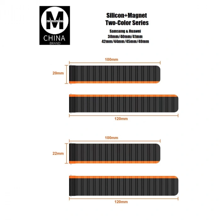 Apple Watch 42mm Mo-wb1 Çift Renk Mıknatıslı Silikon Kordon (saat Değildir) - Koyu Yeşil-açık Yeşil