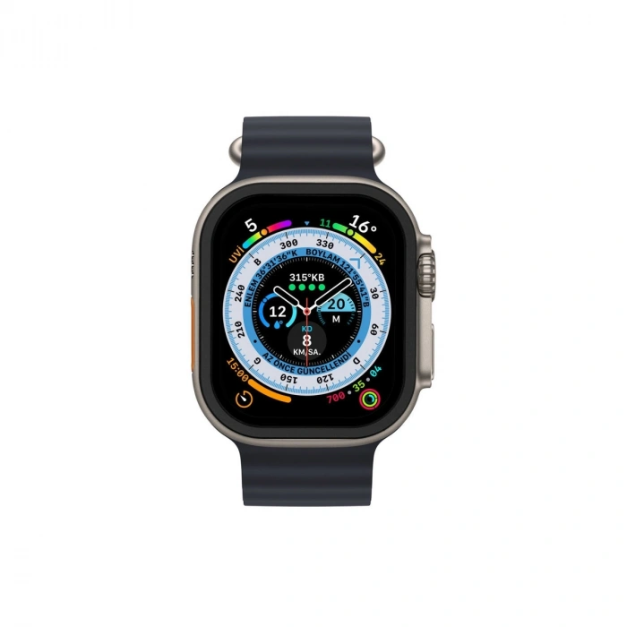 Apple Watch Ultra 49mm Alüminyum Kasa Cam Ekran Koruyucu - Siyah