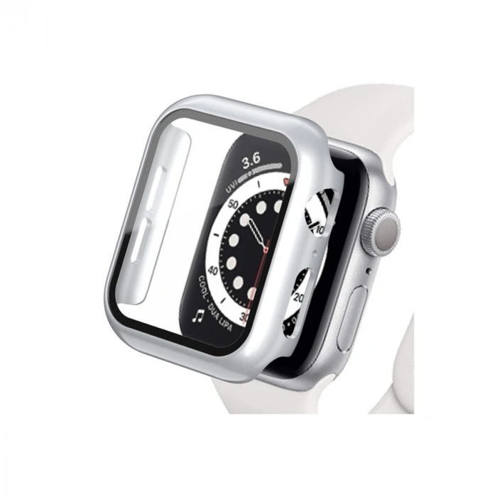 Apple Watch Ultra 49mm Camlı Kasa Ekran Koruyucu - Gümüş