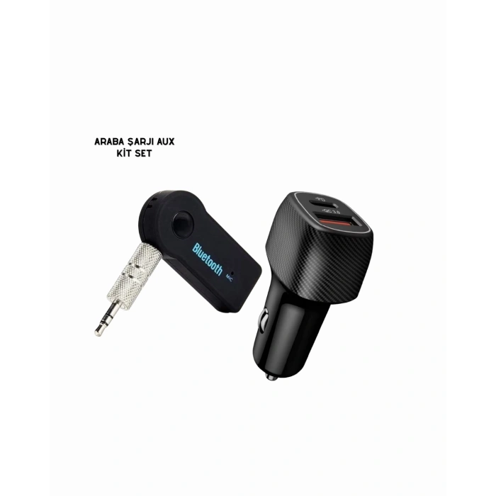 Araç İçi Bluetooth Müzik Kiti + Type-c Pd Araç Şarjı Seti