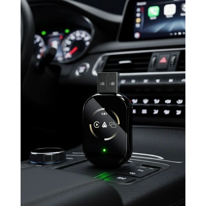 Araç İçi Kablosuz Carplay Android Auto Airplay Adaptörü
