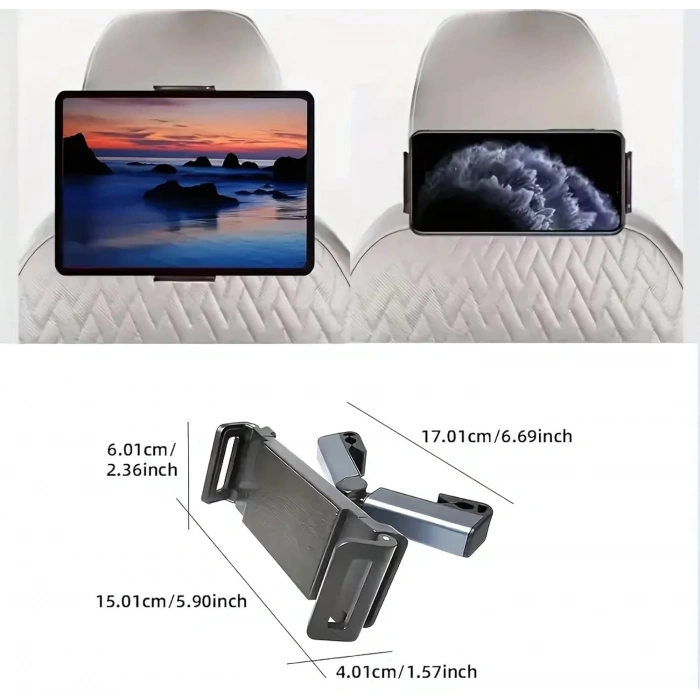 Araç Koltuk Arkası Tablet Tutucu, Telefon Tutucu, Tablet/telefon Tutucu, 360° İpad Pro 12.9 Mini Air, Galaxy Tab A A7 S7, Switch, Surface, 4,7-12,9 İnch İle Uyumlu