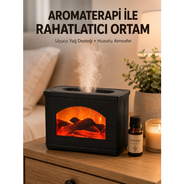 Aromaterapi Uyumlu Ultrasonik Oda Nemlendirici Ayarlanabilir Sis Çıkışlı