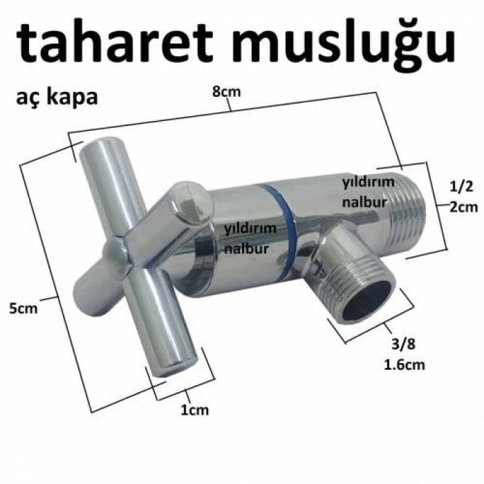 Artı Aç Kapa 4 Kollu Krom Çevirveli Taharet Musluğu