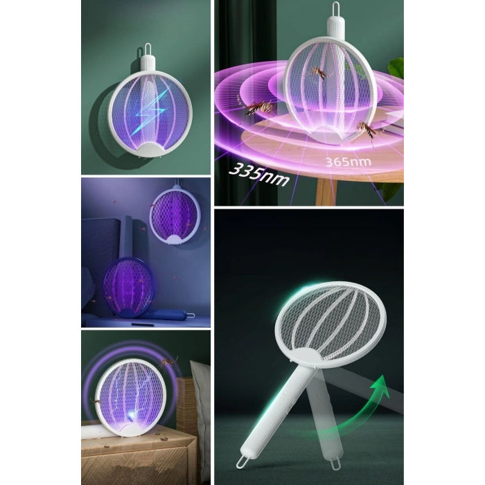 Asılabilen Ve Masaüstü Olabilen 2w Sinek Öldürücü Mor Işıklı Raket