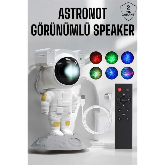Astronot Görünümlü Projeksiyon Speaker Taşınabilir