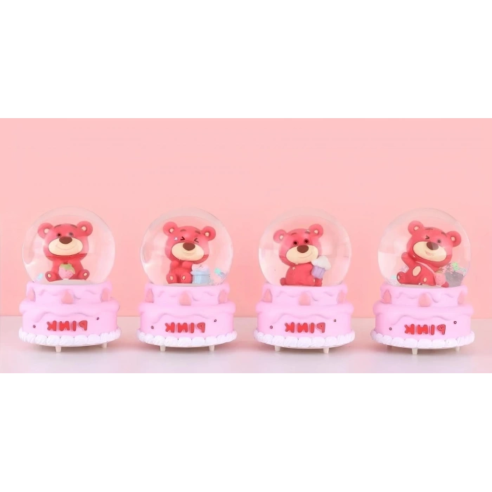 Ayıcıklı Işıklı Kar Küresi 7 Cm Alk3102