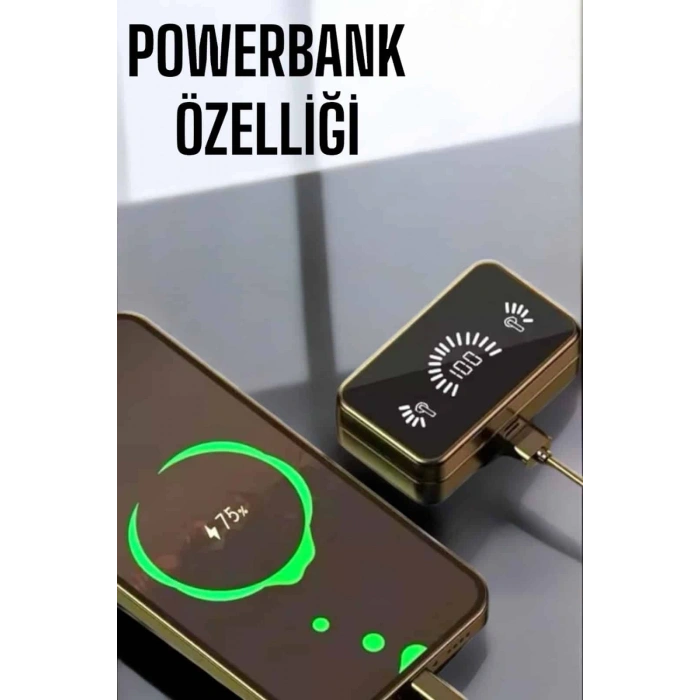 Aynalı Bluetooth Kulaklık Telefon Standlı Dijital Göstergeli