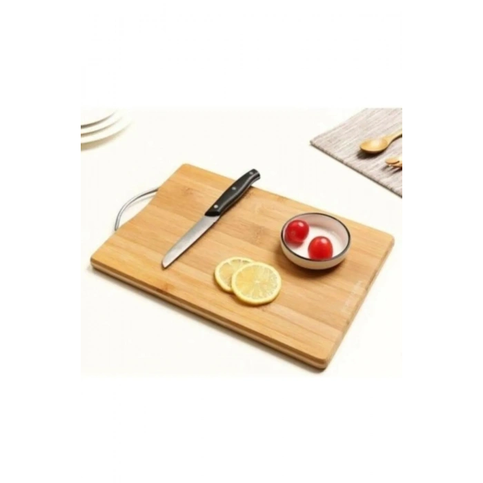 Bambu Metal Saplı Ekmek Kesme Tahtası 30X20X1,8 Cm67459 (599)