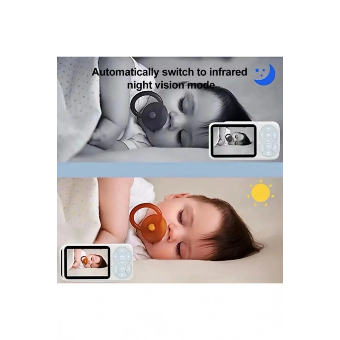 Bebek Kamerası Kumandalı Monitörlü Konuşma Özellikli Işıklı Gece Görüslü Hatırlatıcılı Kamera