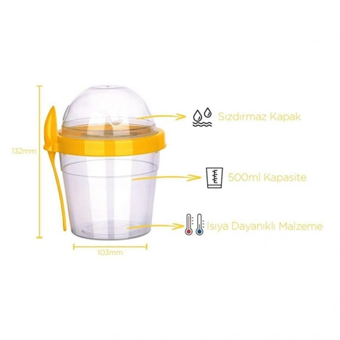 Bebek Mama Saklama Kabı 500 ml Sızdırmaz Kapaklı Gıda Saklama Kabı (599)
