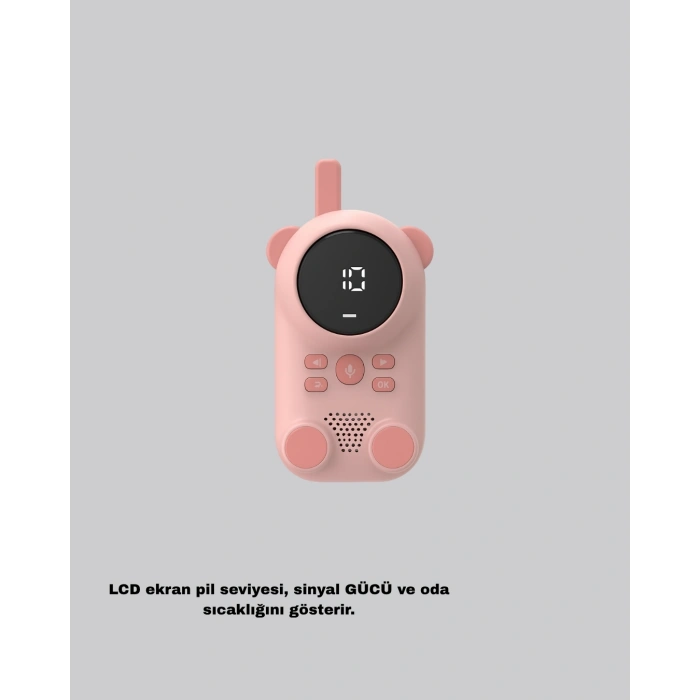 Bebek Telsizi Lcd Ekran Vox İki Yönlü İletişim Usb Şarj Hafif