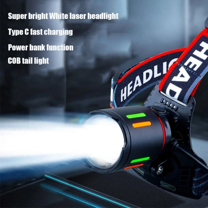 Bedotech Bd-62 10w Tg Led Alüminyum Alaşımlı Zoomlu Type-c Şarjlı Kafa Feneri