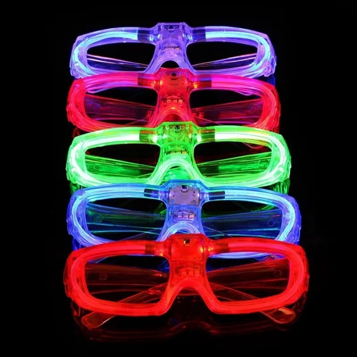 Beyaz Led Işıklı Parti Gözlüğü 3 Modlu – Glow  Gece Eğlence Gözlüğü