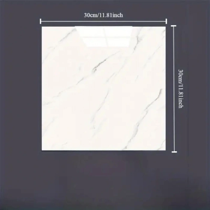 Beyaz Mermer Desenli Alüminyum Plastik Duvar Sticker (30x30)