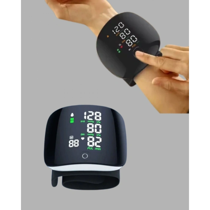 Bilekten Ölçüm Dijital Tansiyon Aleti – Renkli Risk Göstergeli Ve Aritmi Uyarılı