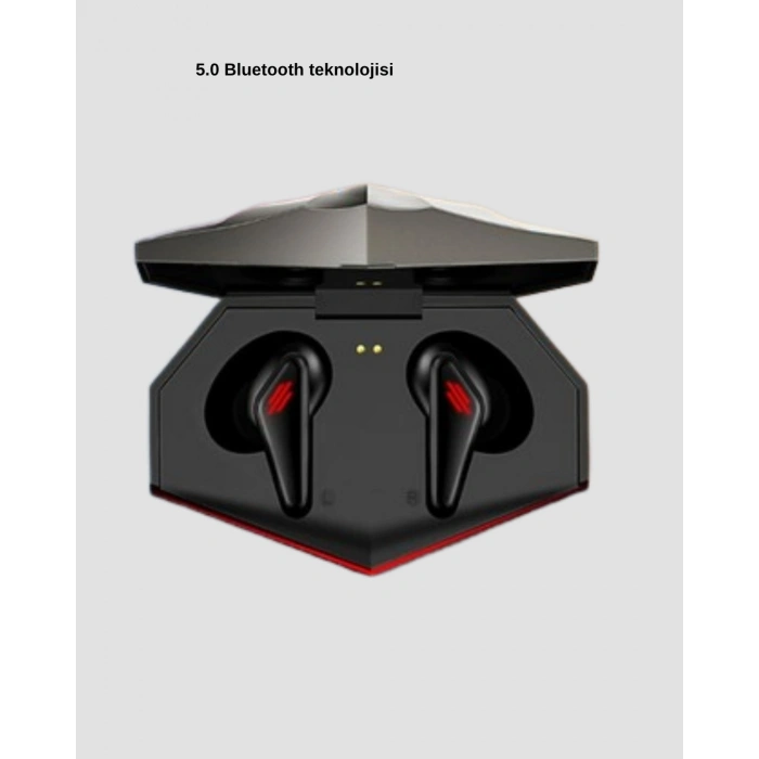 Bluetooth 5.0 Kablosuz Kulaklık Led Işıklı Silikonlu Tasarımlı