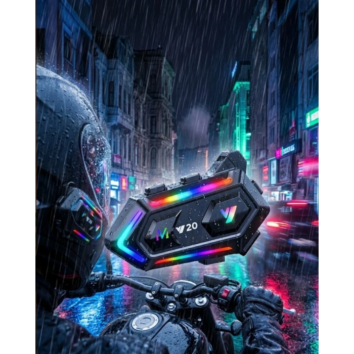 Bluetooth 5.3 Motosiklet Kask Intercom Kulaklık 1000 Metre Ipx6 Su Geçirmez