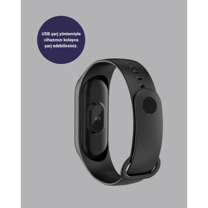 Bluetooth Akıllı Bileklik Spor Modlu Kalp Atış Takipli Uyku Analizli