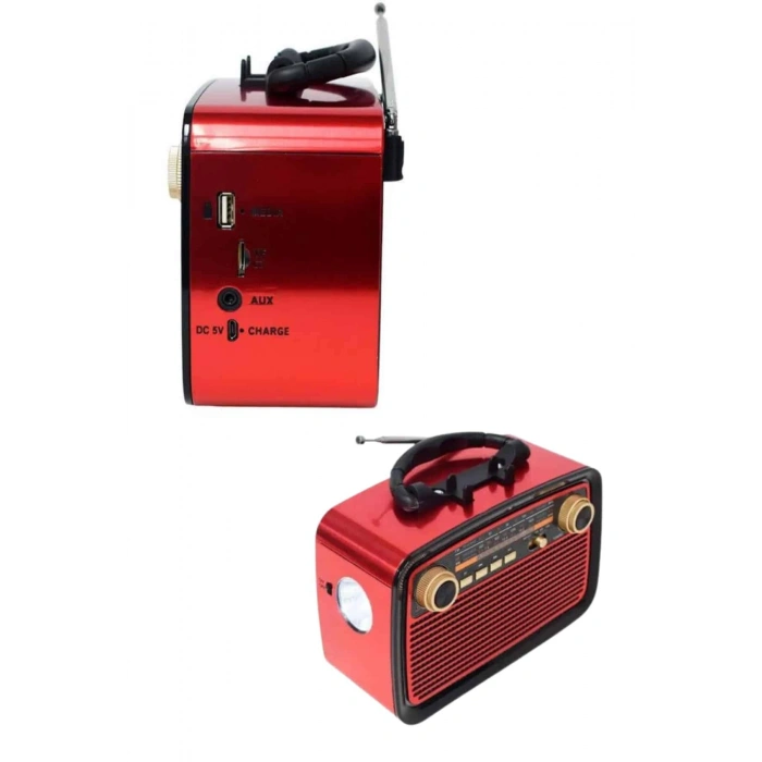 Bluetooth Hoparlör Ahşap Renk Vintage Işıklı Nostaljik Radyo Fm Ahşap Görünümlü