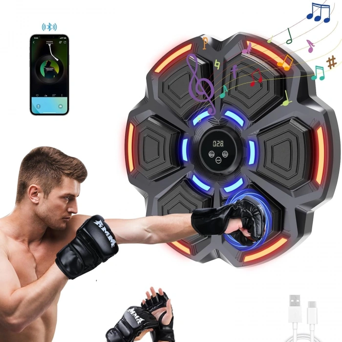 Bluetooth Hoparlör Özellikli Duvar Boks Makinesı 9 Mod Seviye Ayarlı Müzikli Boks Makinesı