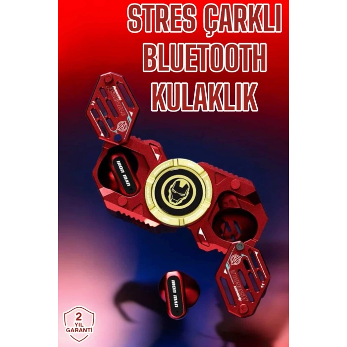 Bluetooth Kulaklık Stres Çarklı Döndürülebilir Uzun Şarj Süreli  Kulaklığı