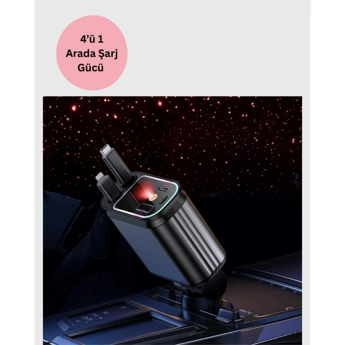 Bmw, Mercedes, Audi, Volkswagen Araçlar İçin 4’ü 1 Arada Hızlı Şarj Cihazı