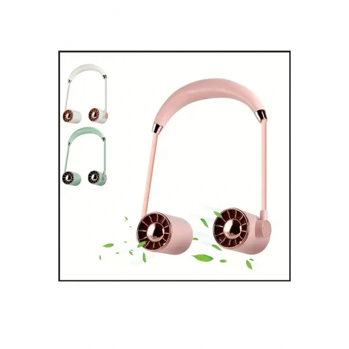 Boyunluk Fan Hava Soğutucu Vantilatör Boyuna Asmalı Şarjlı 3 Kademeli Mini Klima Siyah