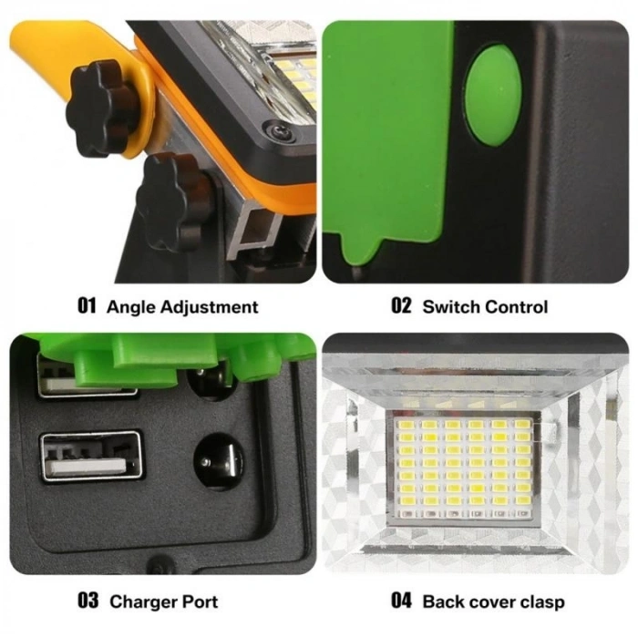 Br P30 Ip65 Waterproof 20led 30w Taşınabilir Şarjlı Led Projektör