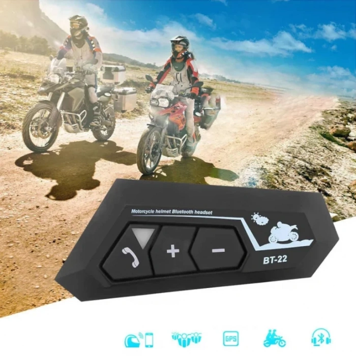 Bt22 Kask Kulaklık Bluetooth Motosiklet Kulaklık 5.0 Bluetooth Interkom Motorsiklet Kulaklık