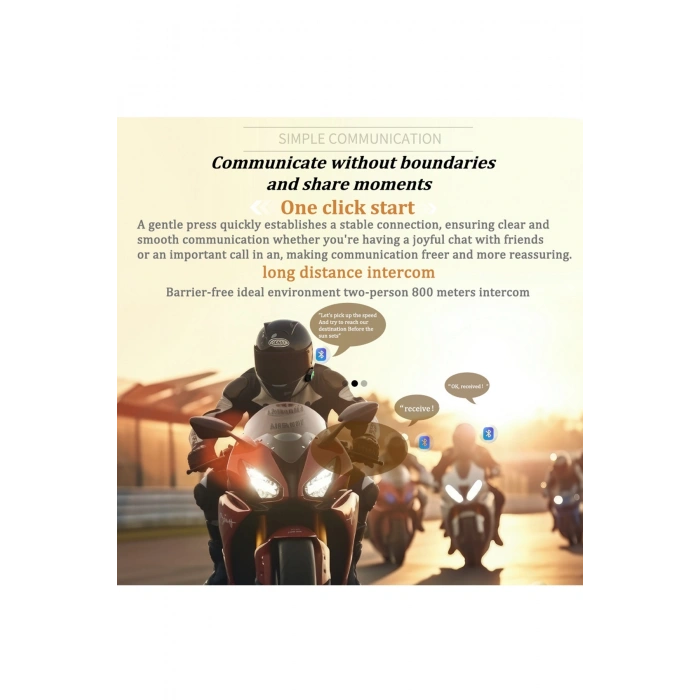 Bt26 Motosiklet Kask Kulaklık Bluetooth Rgb Işıklı 2 Eşleşme Özellikli 1000 Mah Intercom