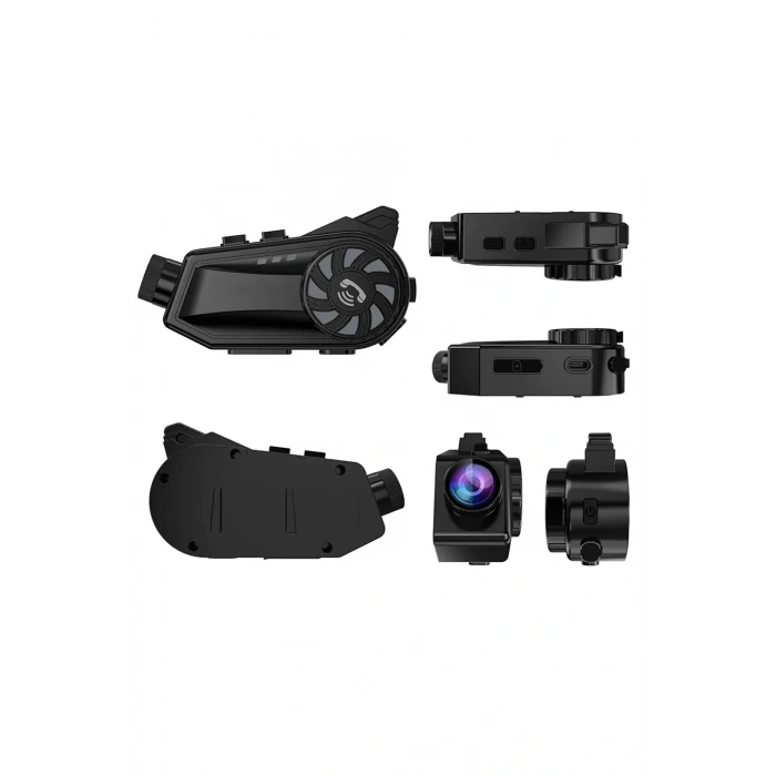 Bt68 Motosiklet Kask Bluetooth Kulaklık 1080p Kamera Ses Kontrolü Video Kayıt Özellikli İntercom