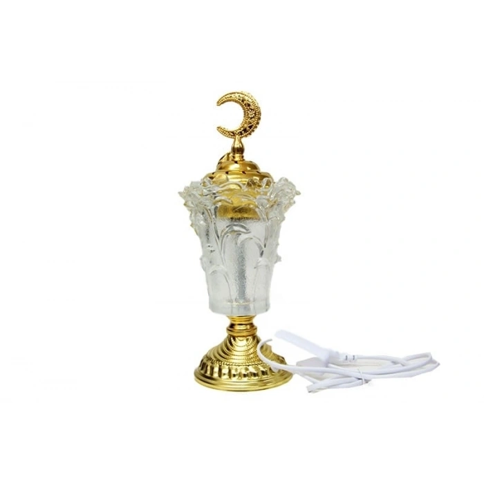 Buhurdanlık Cam Altın Dekorlu Kapak Ve Ayak