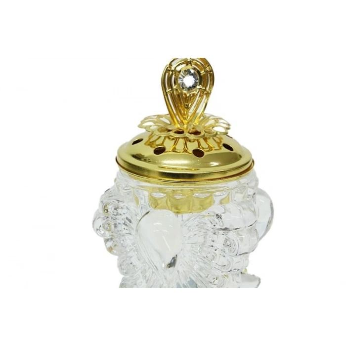 Buhurdanlık Cam Altın Dekorlu Kapak Ve Ayak