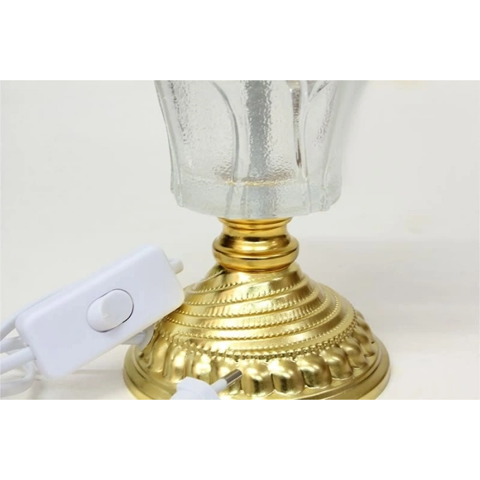 Buhurdanlık Cam Altın Dekorlu Kapak Ve Ayak