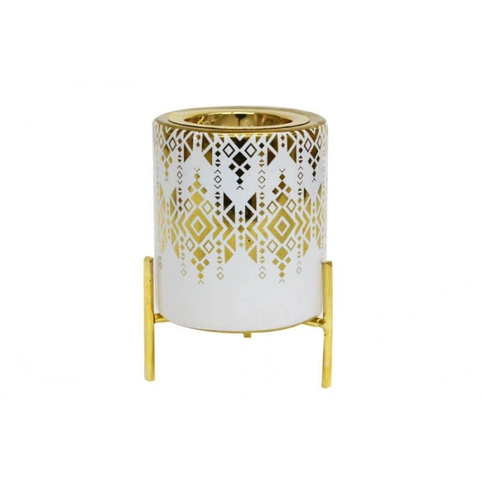 Buhurdanlık Metal Ayaklı Altın Dekorlu