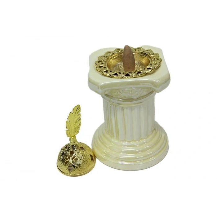 Buhurdanlık Seramik Altın Kapak Dekorlu