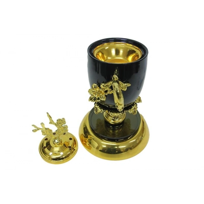 Buhurdanlık Seramik Elektrikli Altın Dekorlu Kapak Ve Ayak