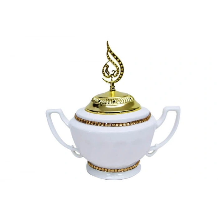 Buhurdanlık Seramik Kulplu Zamak Kapak Detaylı