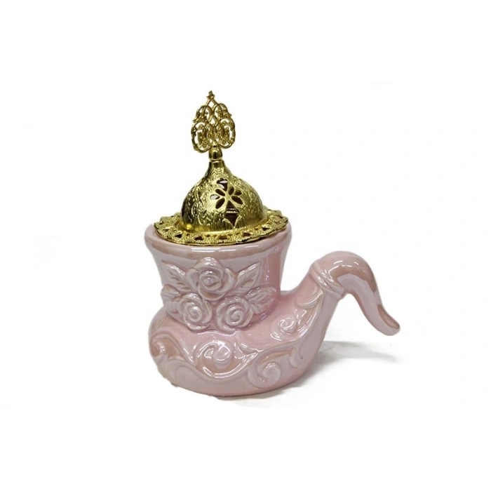 Buhurdanlık Seramik Puro Model  Altın Kapak Dekorlu